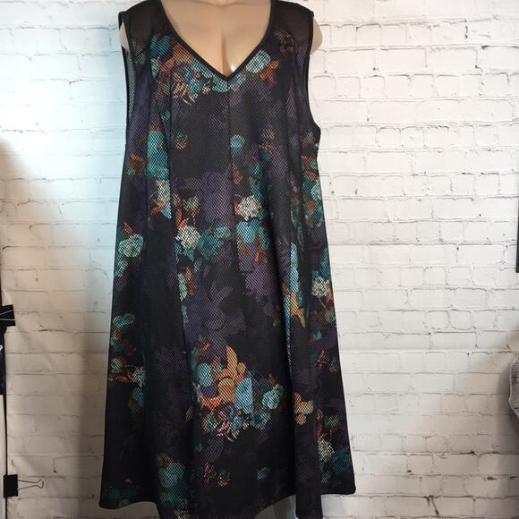 Spenser Jeremy‎ Woman Mesh & Floral Sleeveless Dress Size 3X Goth Witchy Mesh - Picture 2 of 14